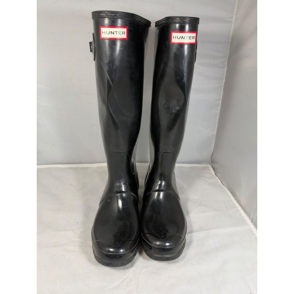 Hunter Original Glossy Tall Black Rain Boots Women’s US 9